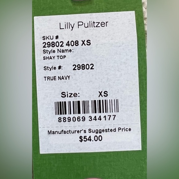 Lilly Pulitzer Shay top in true navy size xxs - Picture 3 of 4